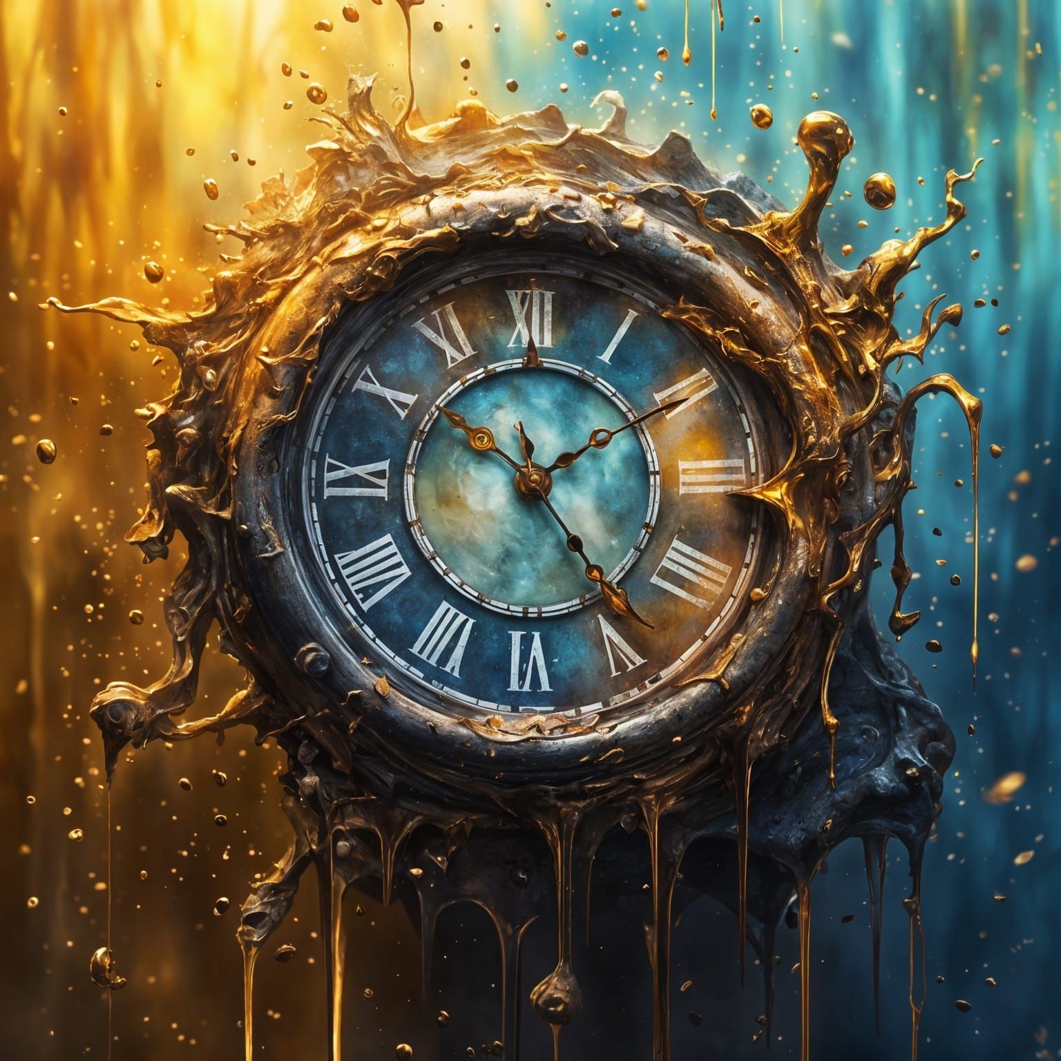 Clock Merging Into Portal Between Centuries