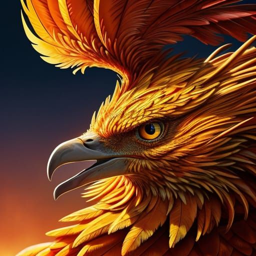 Girl and Phoenix in Hyper-Realistic Digital Art