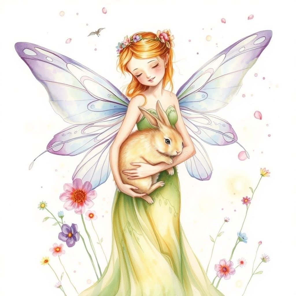 Enchanted Fairy in 19th Century Watercolour Style