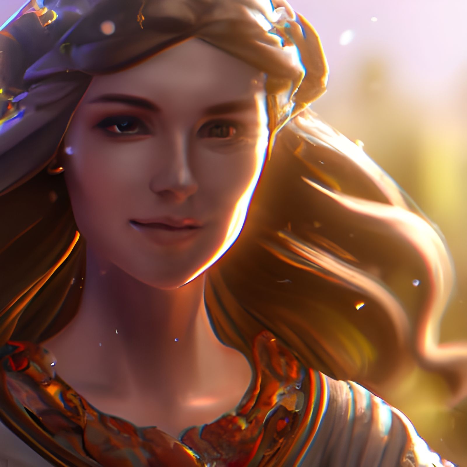 Aphrodite Portrait in Art Nouveau Style