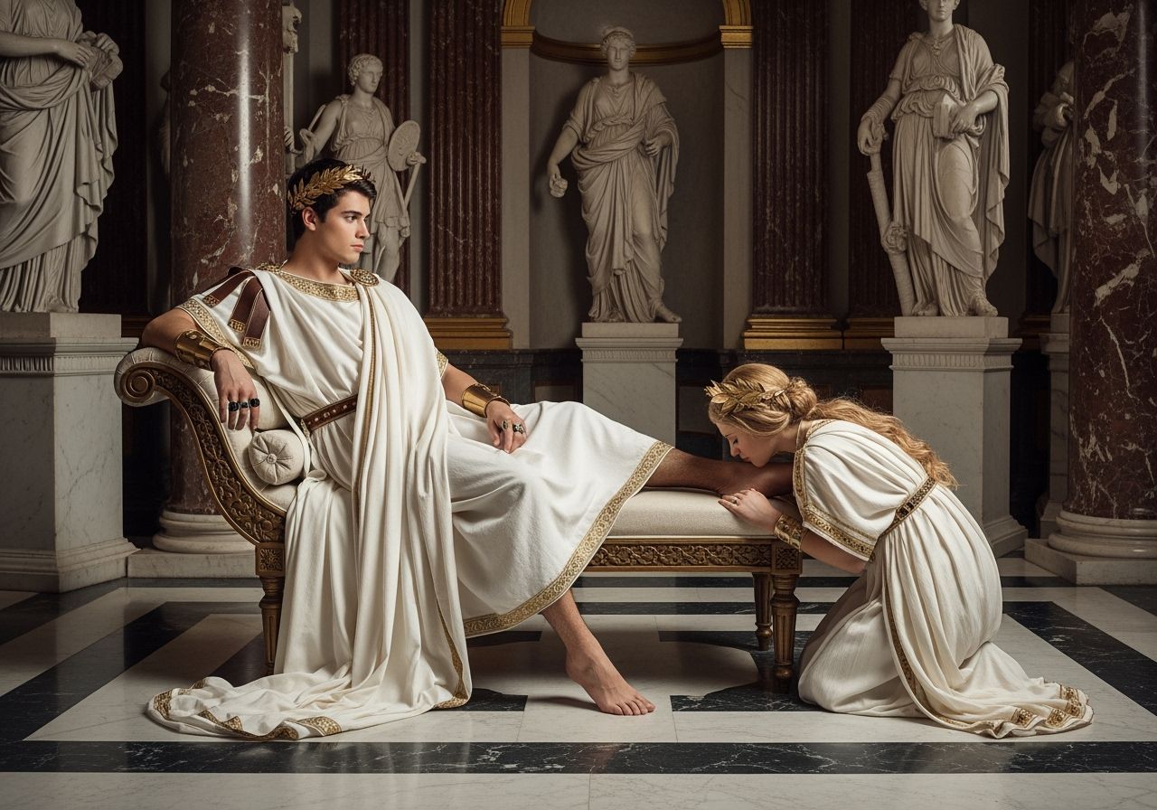 Roman Emperor Lounging in Palace: Professional Photography