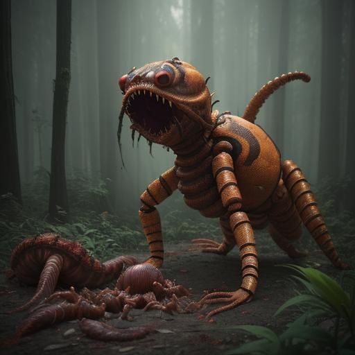 Monstrous Fungus Action Figure in 3D Cinematic Style