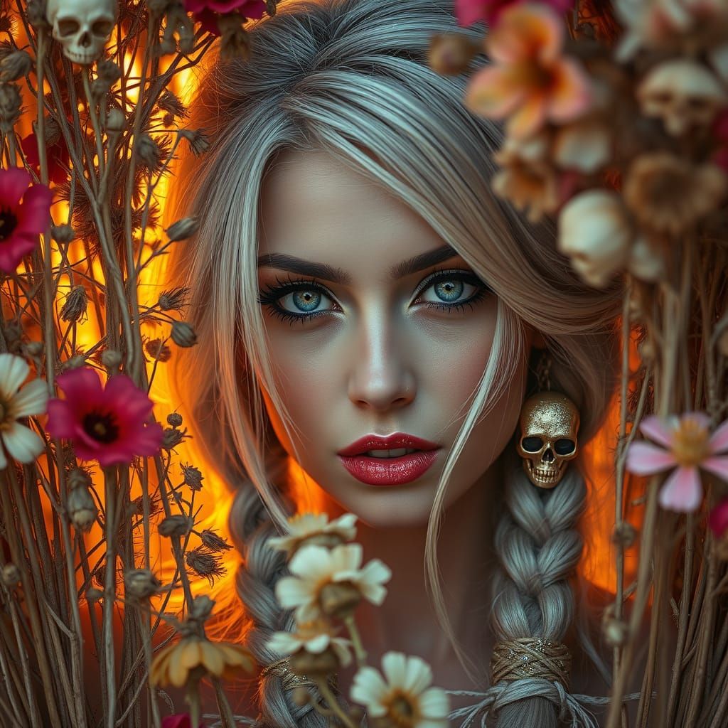 Ethereal Beauty in a Tapestry of Dried Flowers