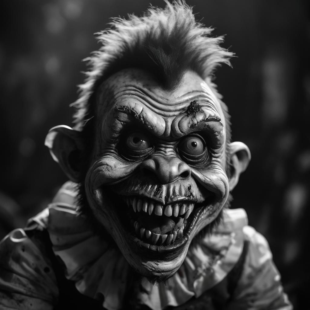 Zombie Monkey Clown in Surreal Wildlife Photography