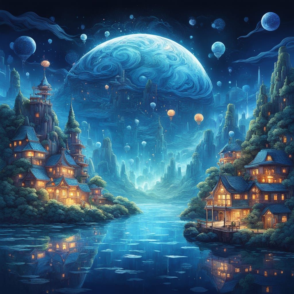 Dream Designer Weaving Starlight in Surreal Landscape