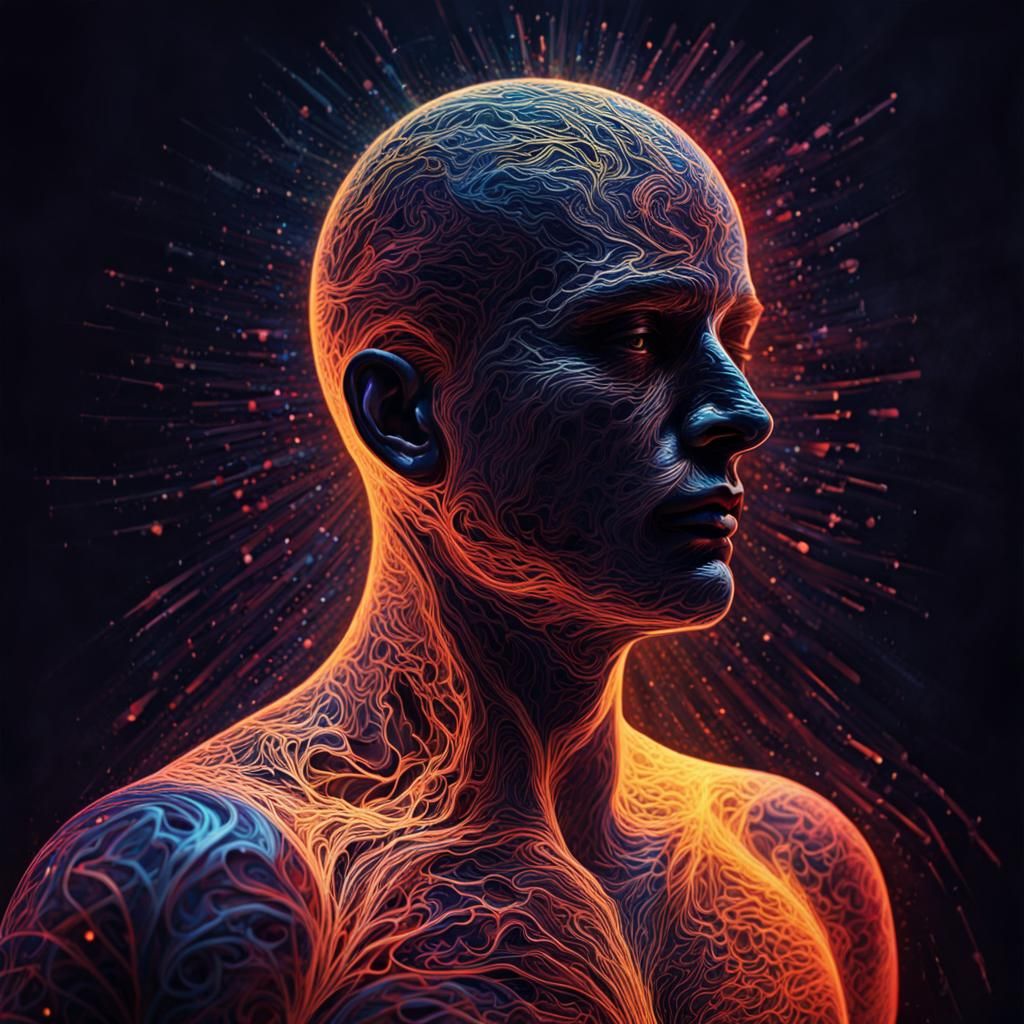 Abstract Strobe Light Man Fantasy Art