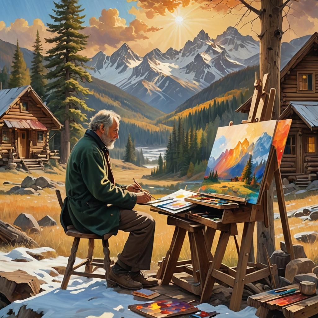 Man Painting the View