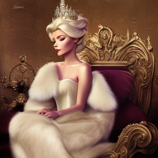 Majestic Queen Elsa Royal Portrait in Detailed Lighting