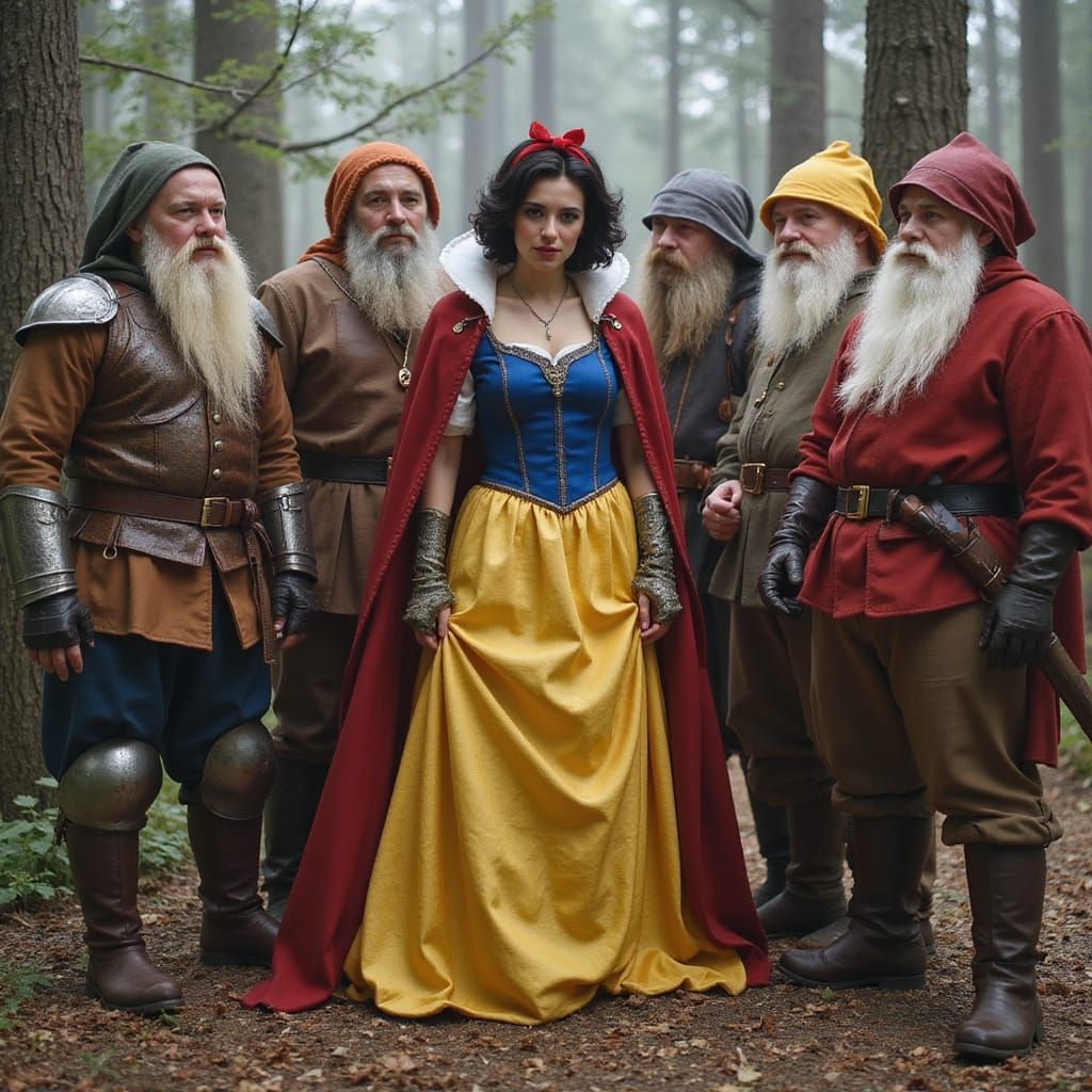 Snow White Dwarf Warriors in Fantasy Style
