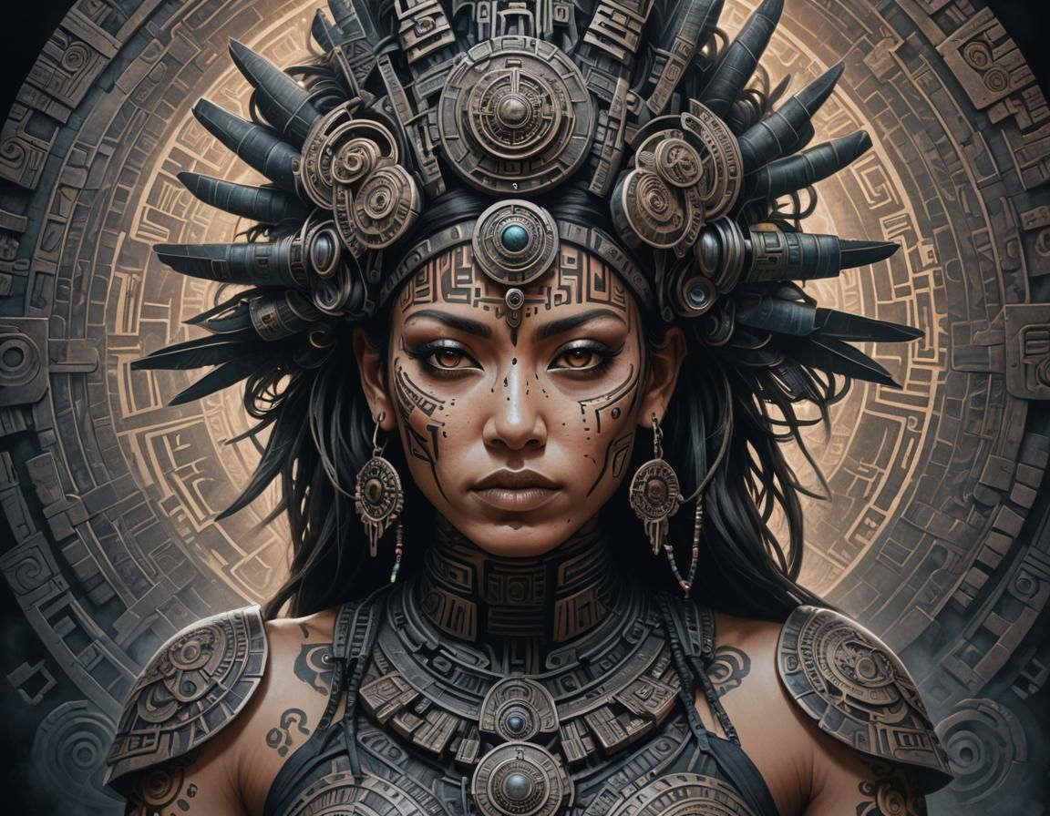 cyborgpunk Mayan Priestess