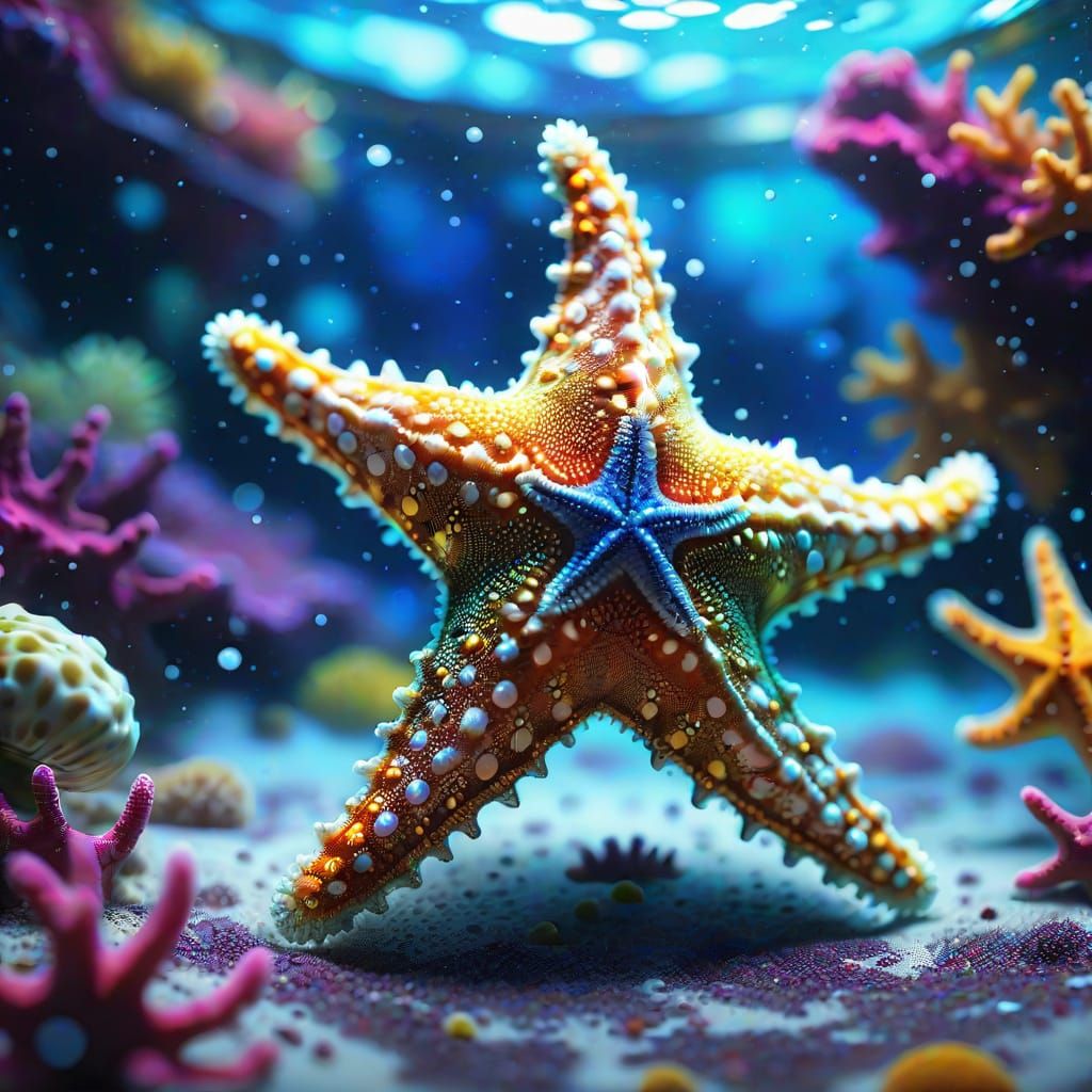 Pet Sea Star in Splatter Art Style