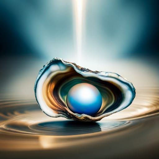 Surreal Earth Pearl in Underwater Oyster