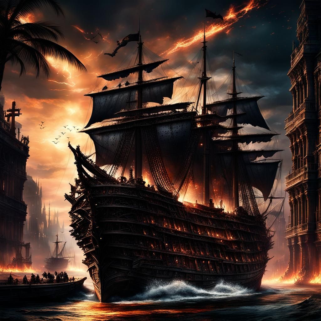 Fiery Ascension into the Unknown: Detailed Matte Painting