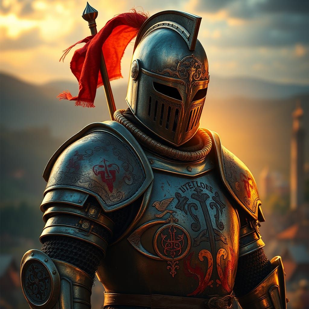 Heroic Knight in Ornate Armor Concept Art