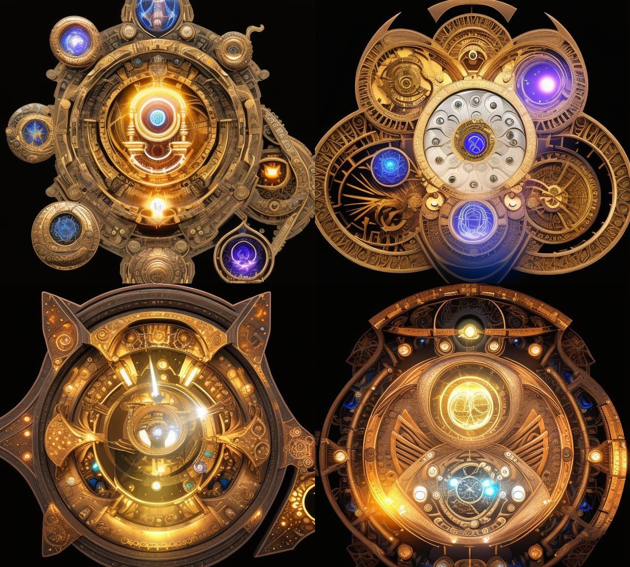 Steampunk Stargate Wormhole Emitter: Cosmic Astral Illustrat...