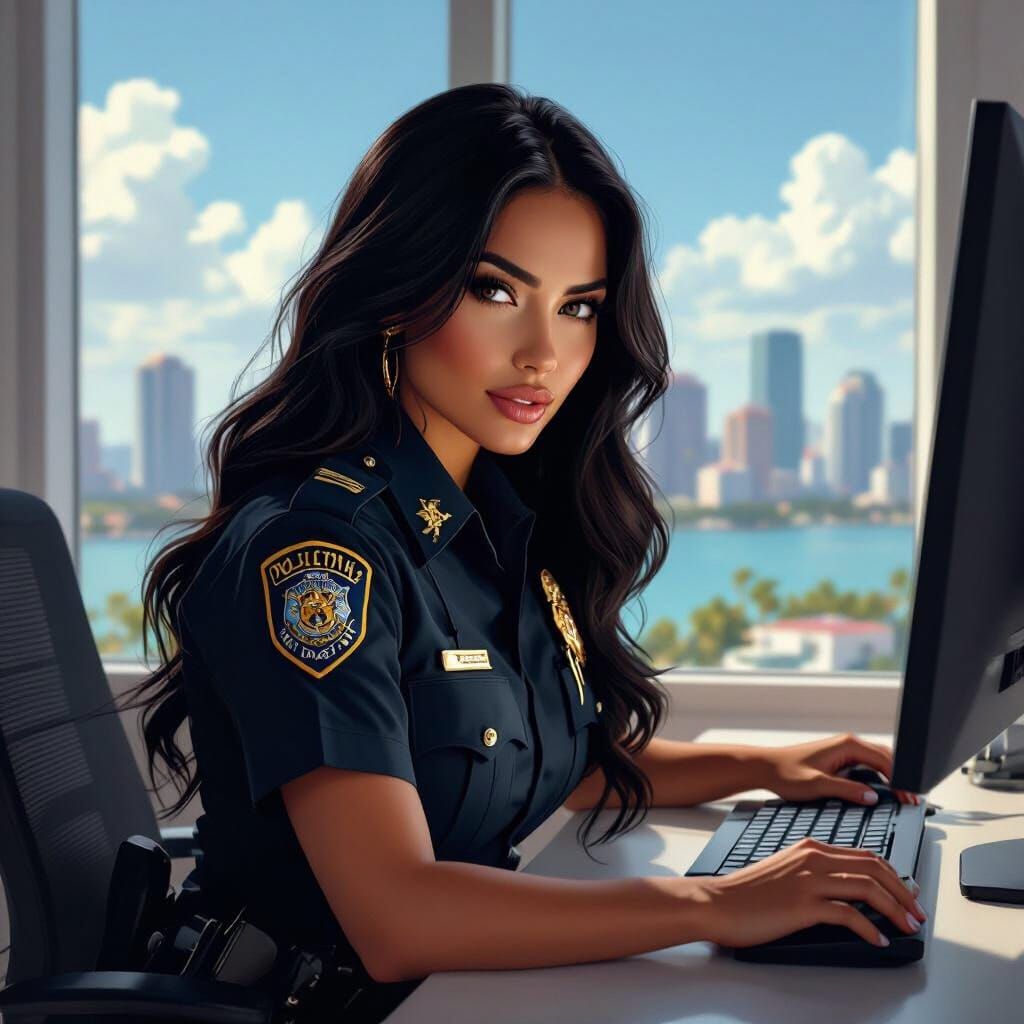 Latina Police Officer in Miami