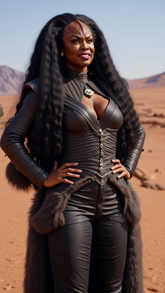 Attractive Klingon Woman in Armour on Alien Planet