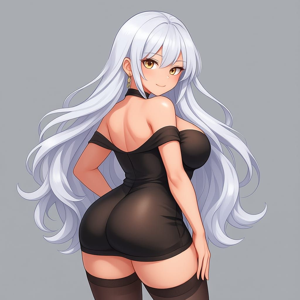 Anime Woman with Voluptuous Figure in Vibrant Style
