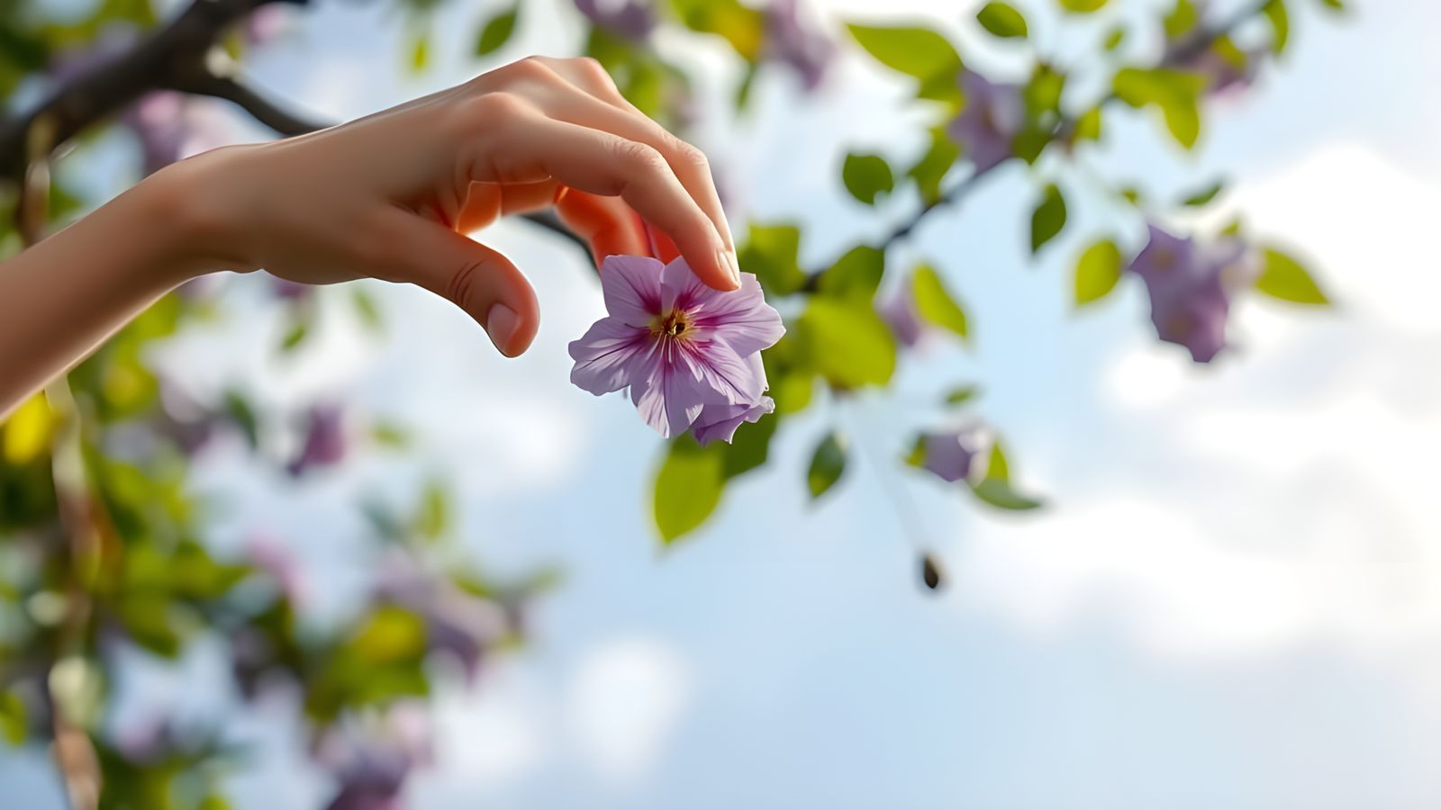 Sensual Encounter with a Lavender Bloom in Ethereal Harmony