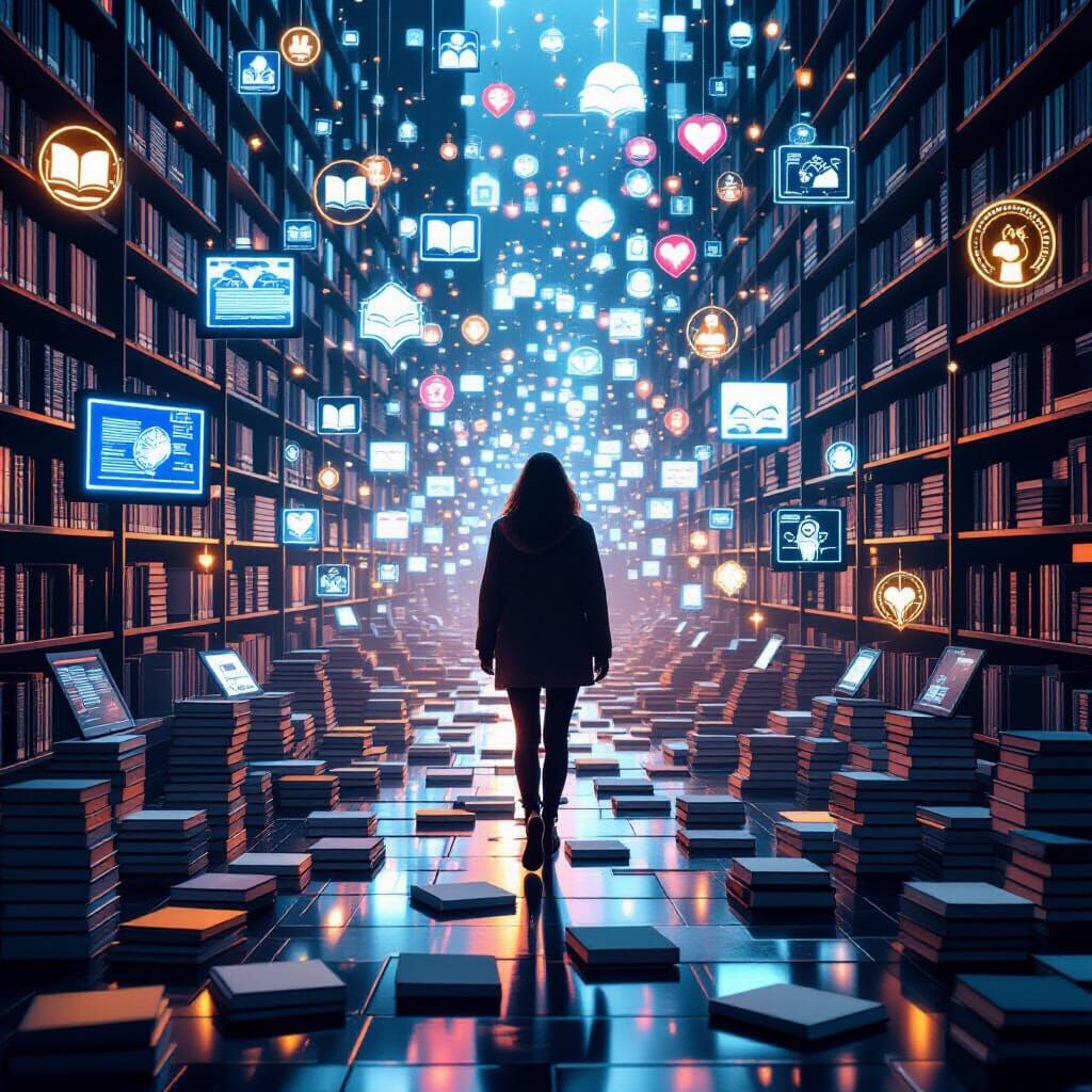 Woman on Symbolic Pathway of Knowledge