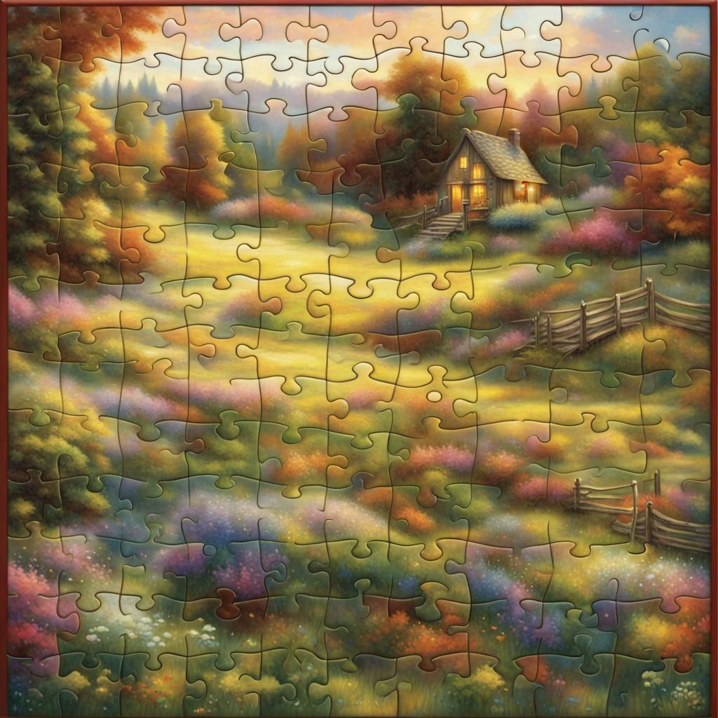 Kinkade Meadow Puzzle Design Composition