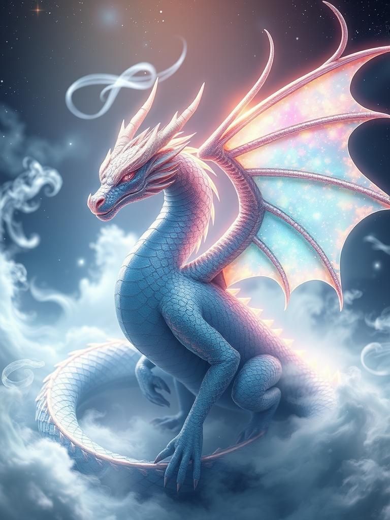 Ethereal Dragon in 3D Anime Art Style