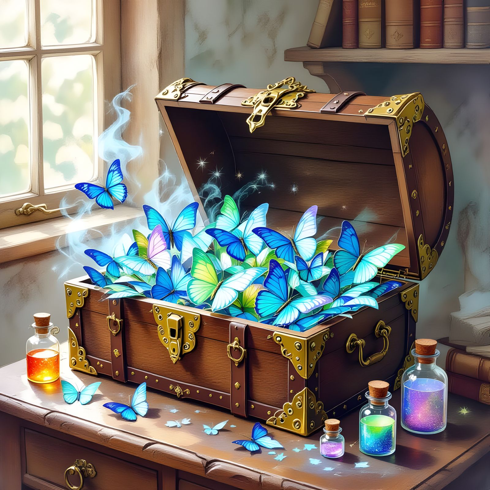 Magical Treasure Chest with Butterfly Wings