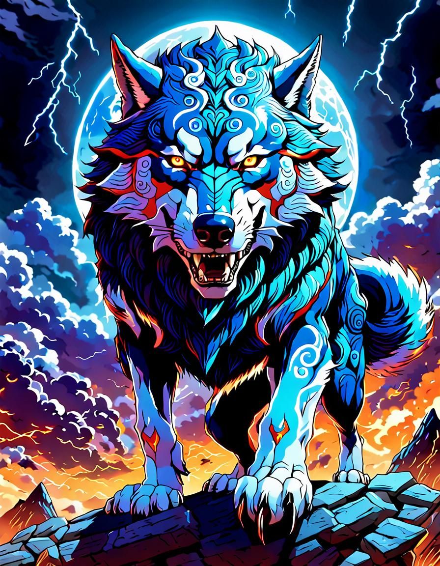 Mongolian Warlord Wolf in JoJo's Bizarre Adventure Style