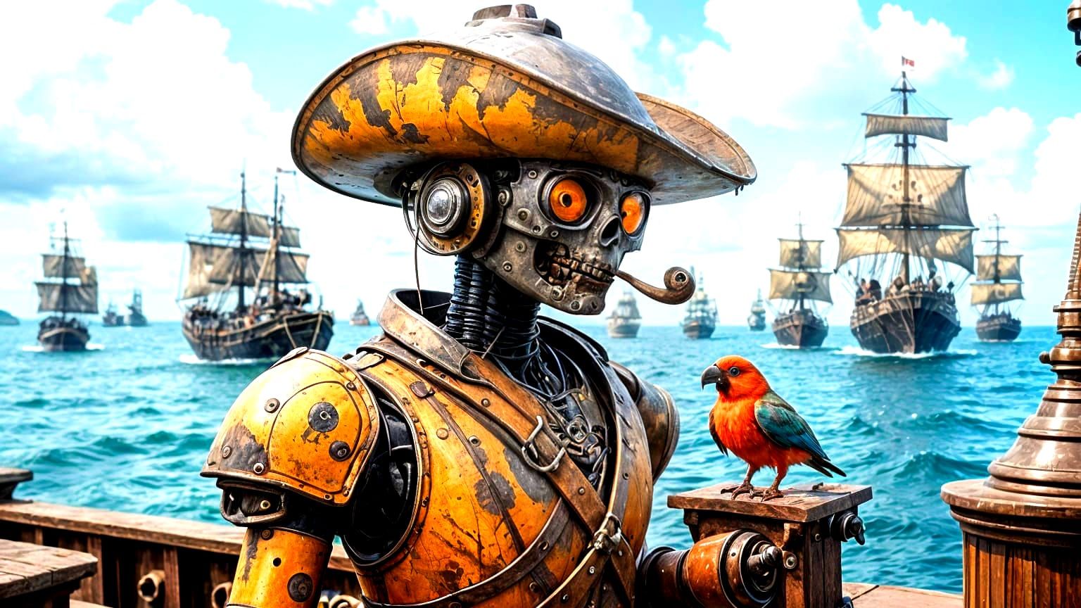 Rusty Pirate Robot on Armored Ship: Hyperkraximalismus