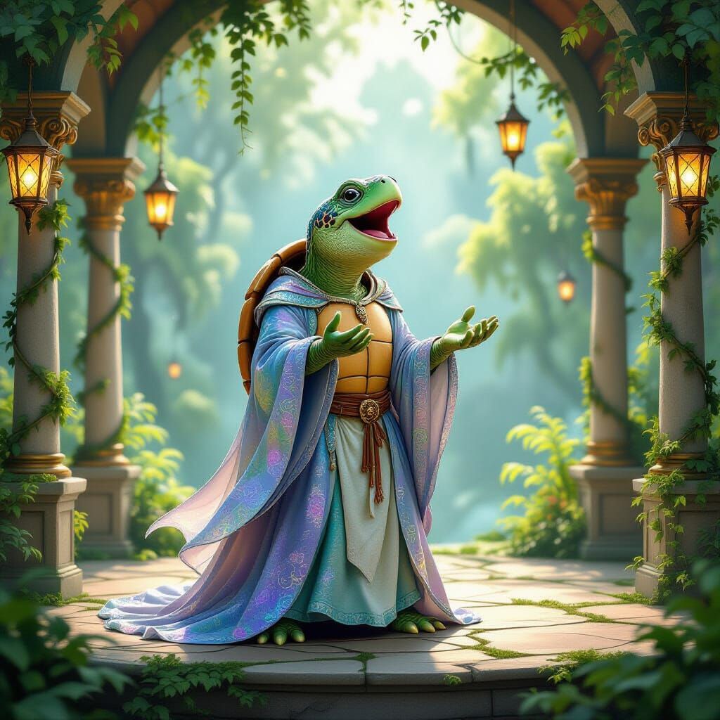 Singing Turtle in a Fantastical Theater