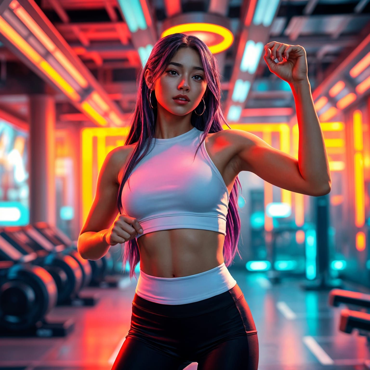 Futuristic Gym Portrait in Artgerm Style