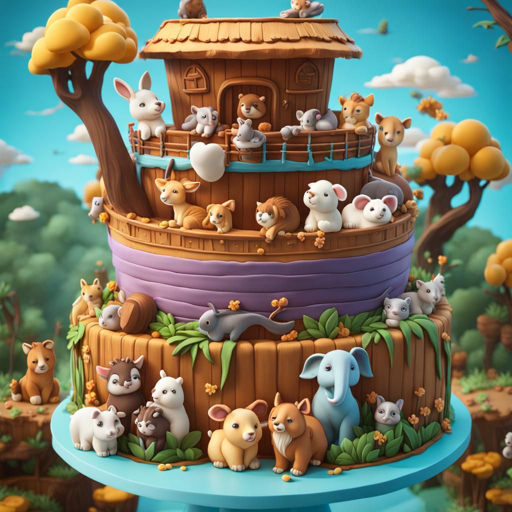 Cake Sculpture - Chibi Noah's Ark