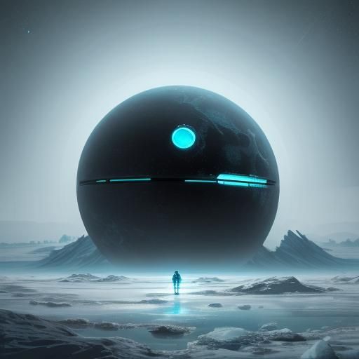 Alien Nomad on a Frozen Planet: Sci-Fi Illustration