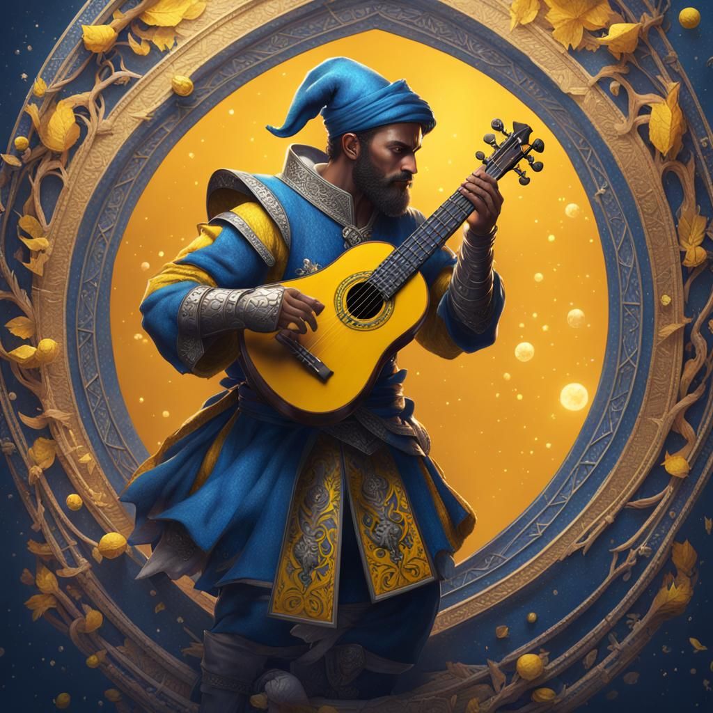 D&D Bard with Lute in High Fantasy Style