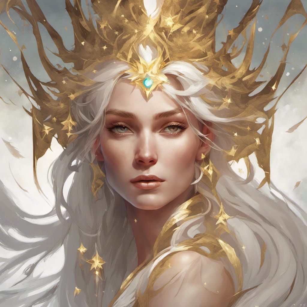 Ethereal Elf Queen Portrait in Digital Art Style