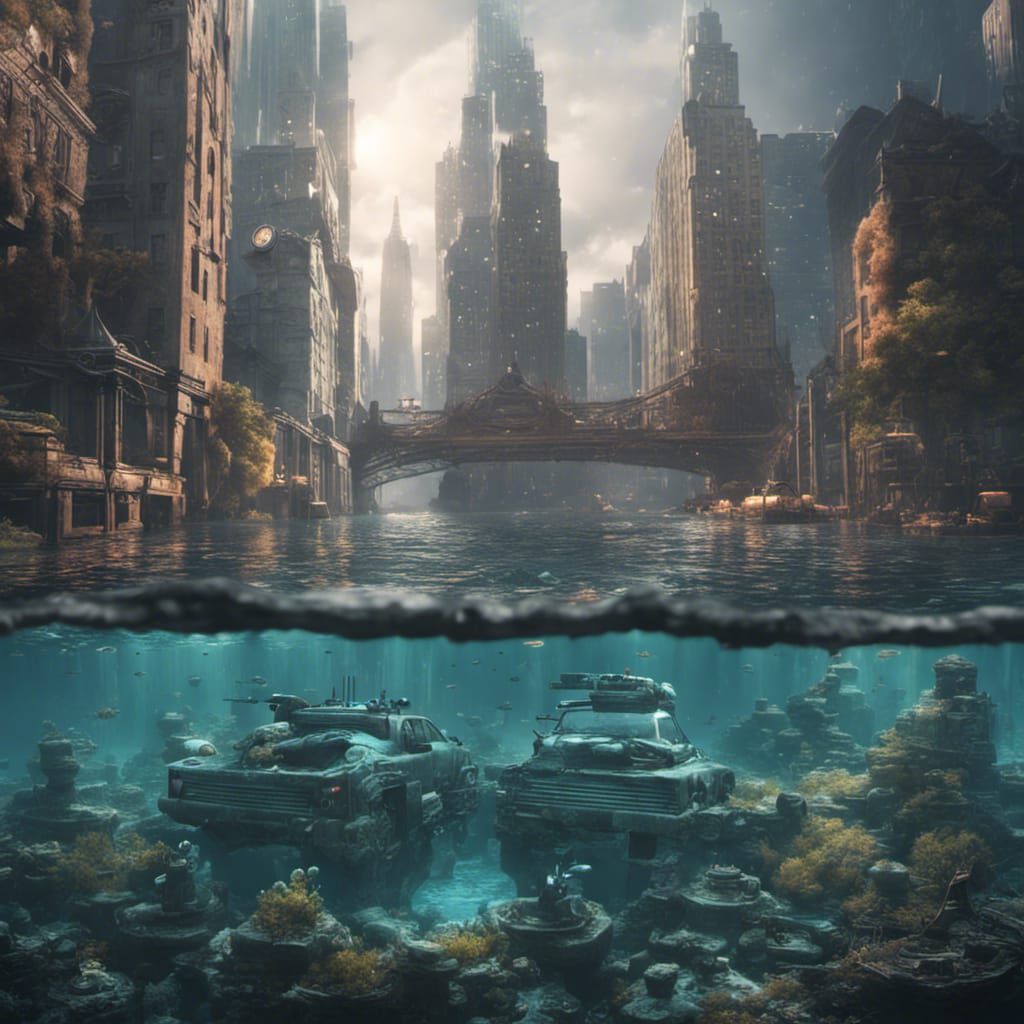 New York City Under water in the year 2046