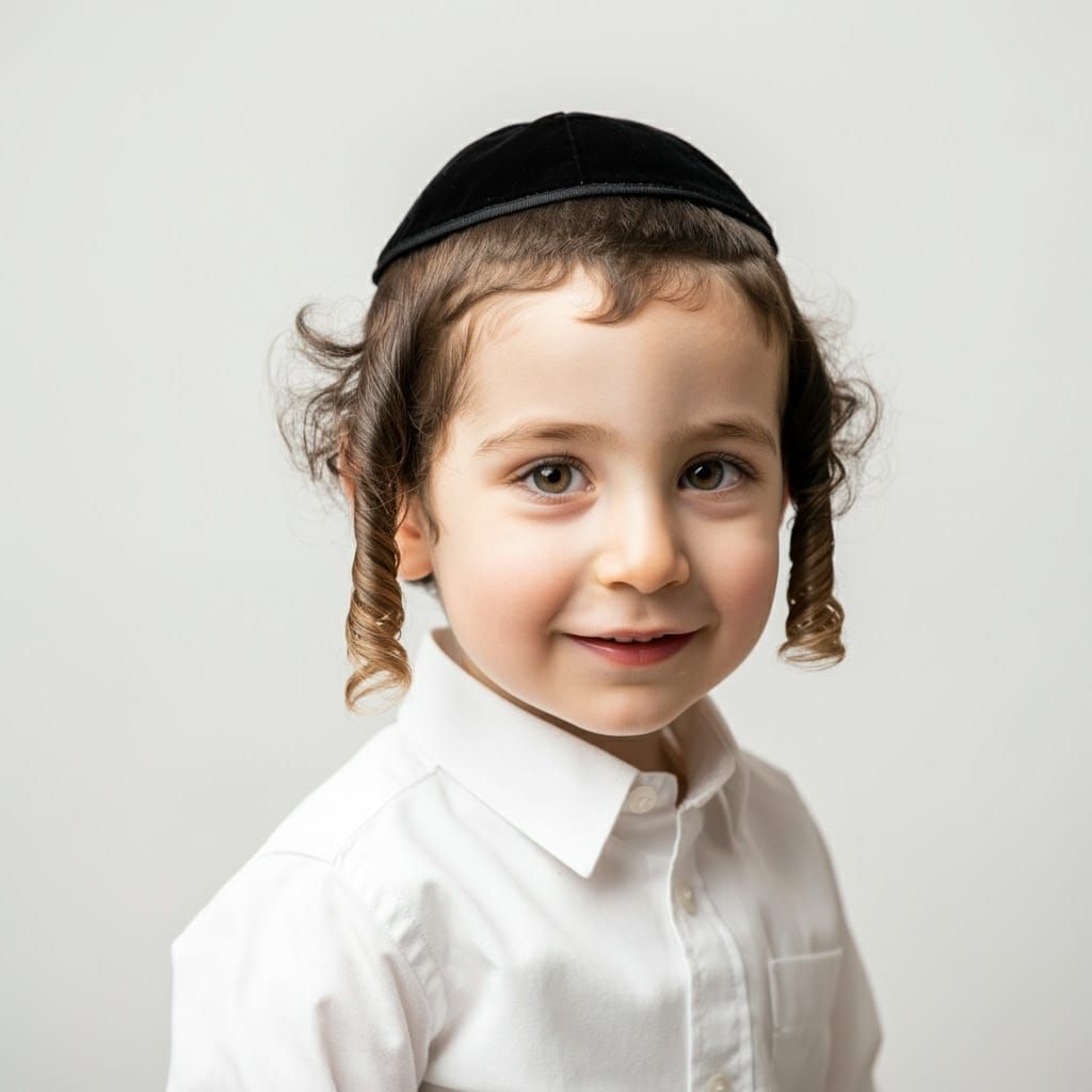Ultra-Orthodox Hasidic Boy in Intimate Portrait