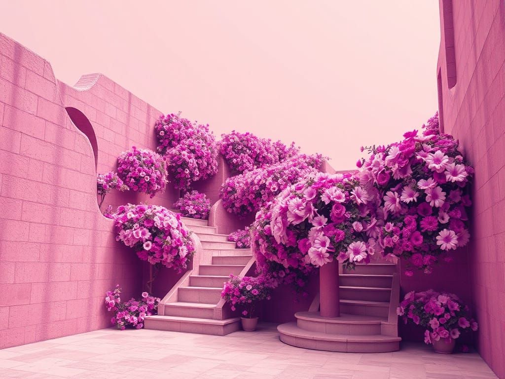 Upbeat Floral Scene in Vibrant Color Palette