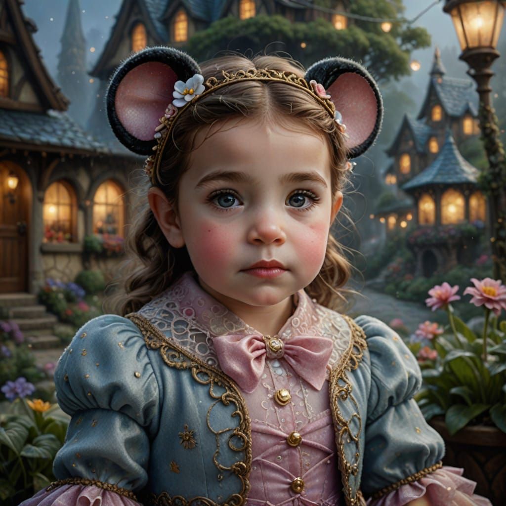 Enchanting Baby Mini Mouse in Ethereal Fantasy Setting