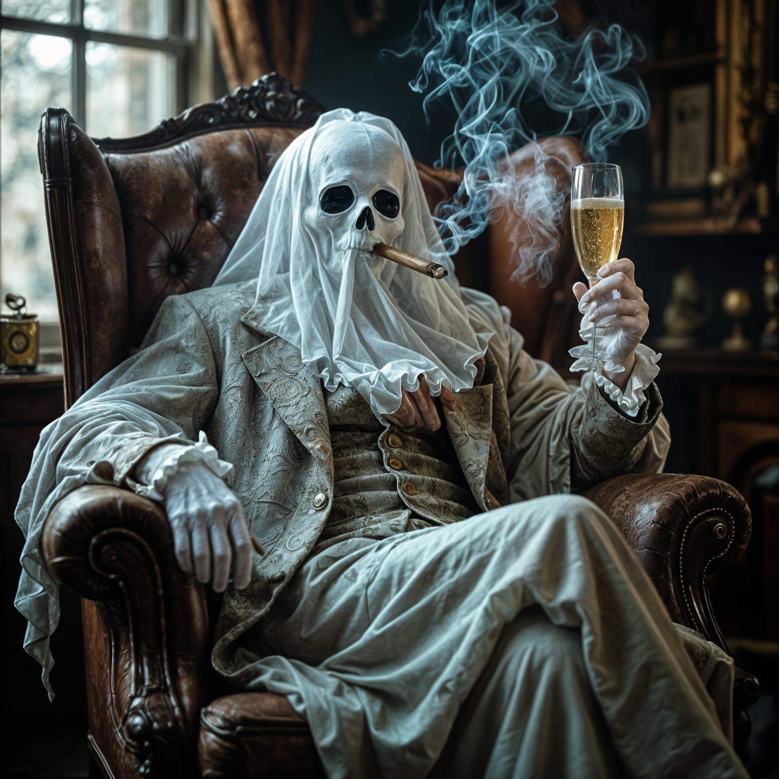 Spectral Ghost of Conservatism with Cigar and Champagne