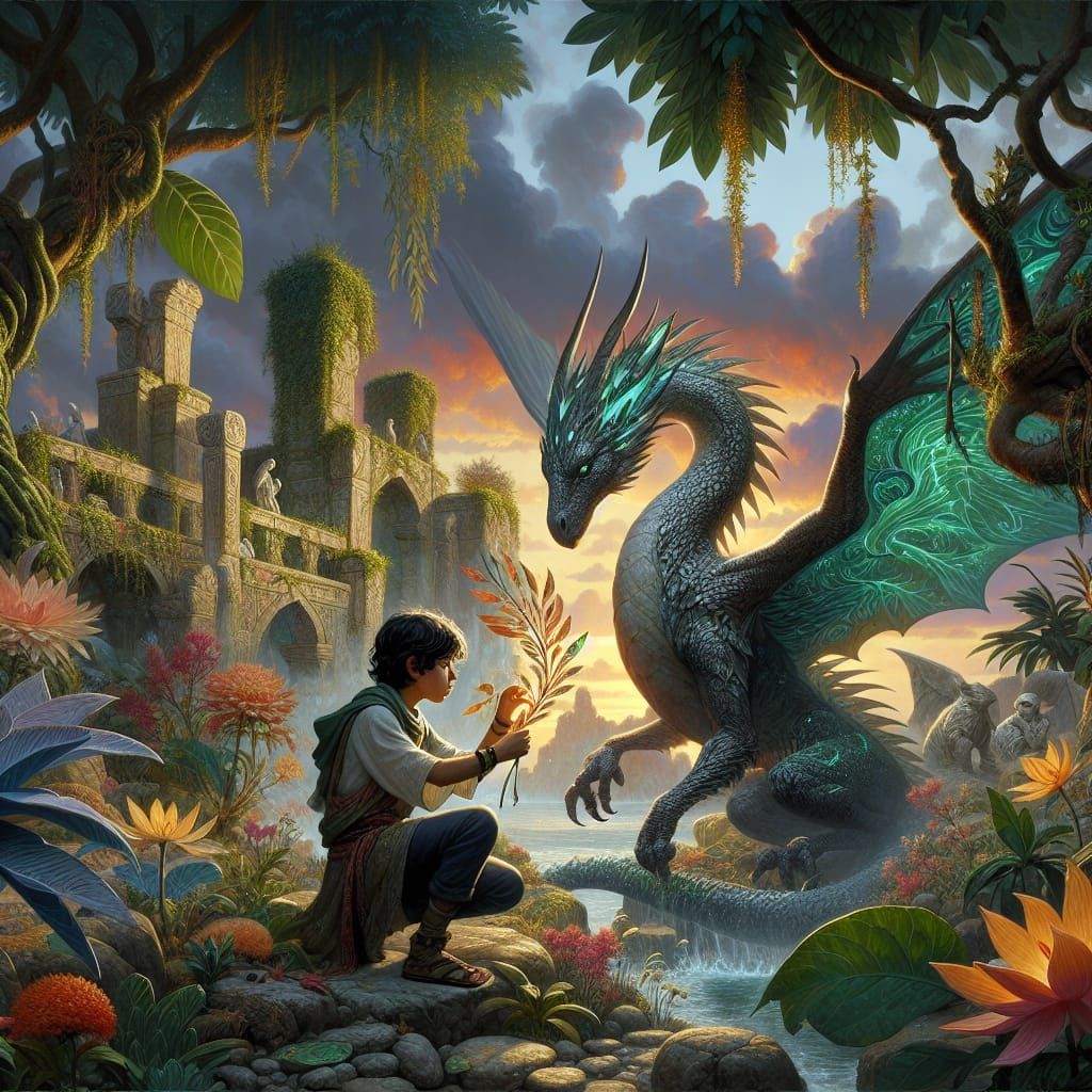 Boy Rescues Dragon in Magical Fantasy World