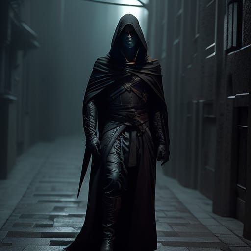 Stealthy Assassin Emerges from Dark Shadows