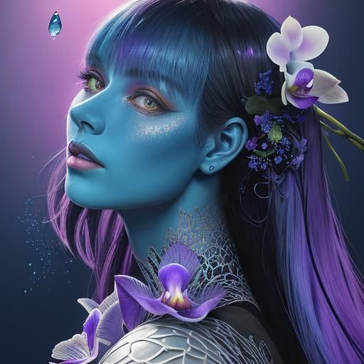 Ethereal Orchid Chain in Hyperrealistic Splash Art