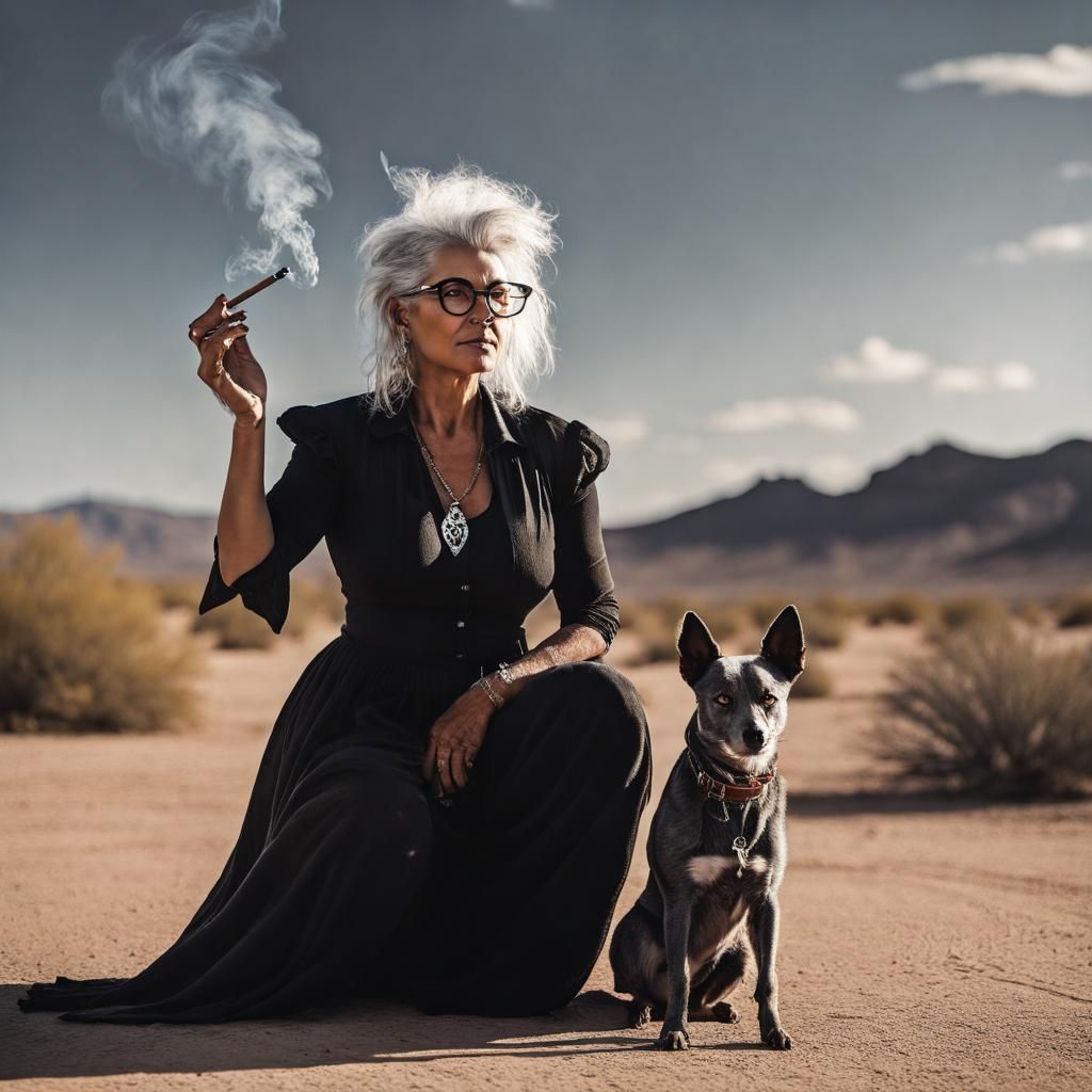 Mesmerizing curvy gray haired beautiful Witchy Woman