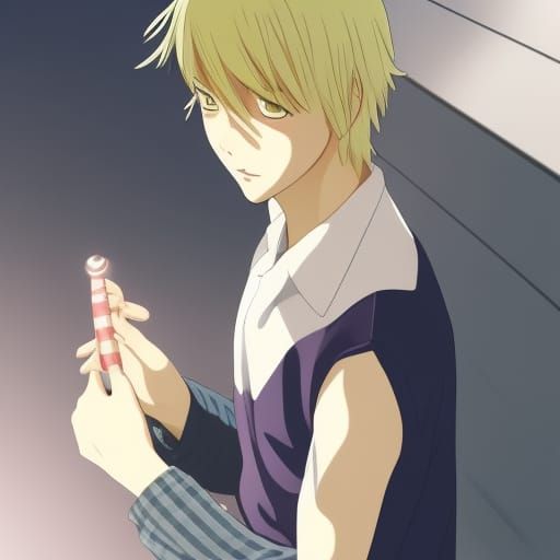 Anime Yandere Boy in Studio Ghibli Style