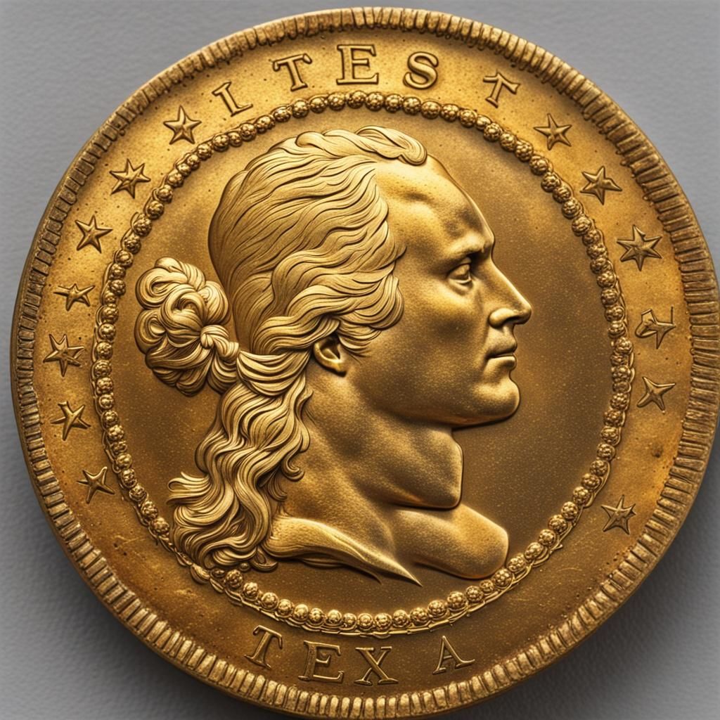1802 old gold smith in Texas , sharp face details