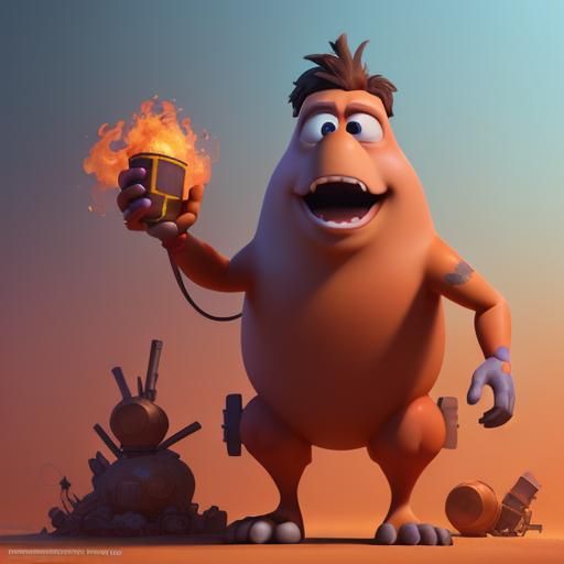 Stylized Fire in Bright 3D Digital Art