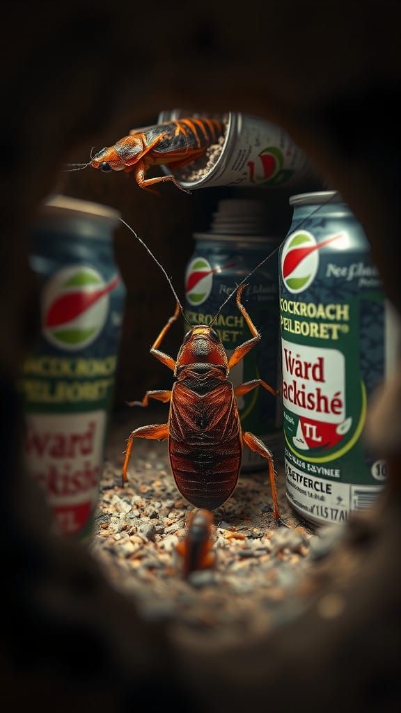 Stunning Cinematic Scene: Cockroach Family Builds Home Amids...