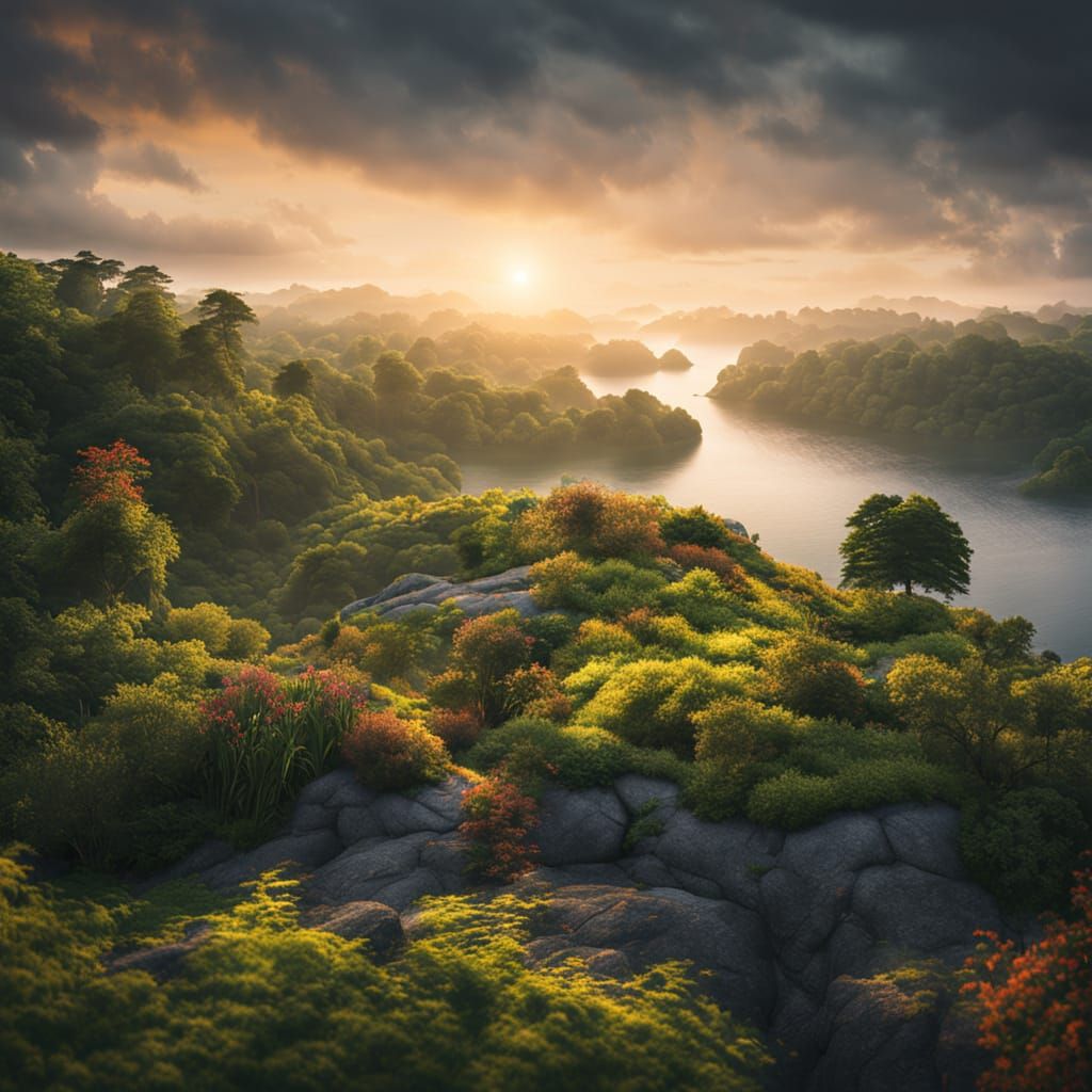 Heart Island Hyperrealistic Landscape Photography