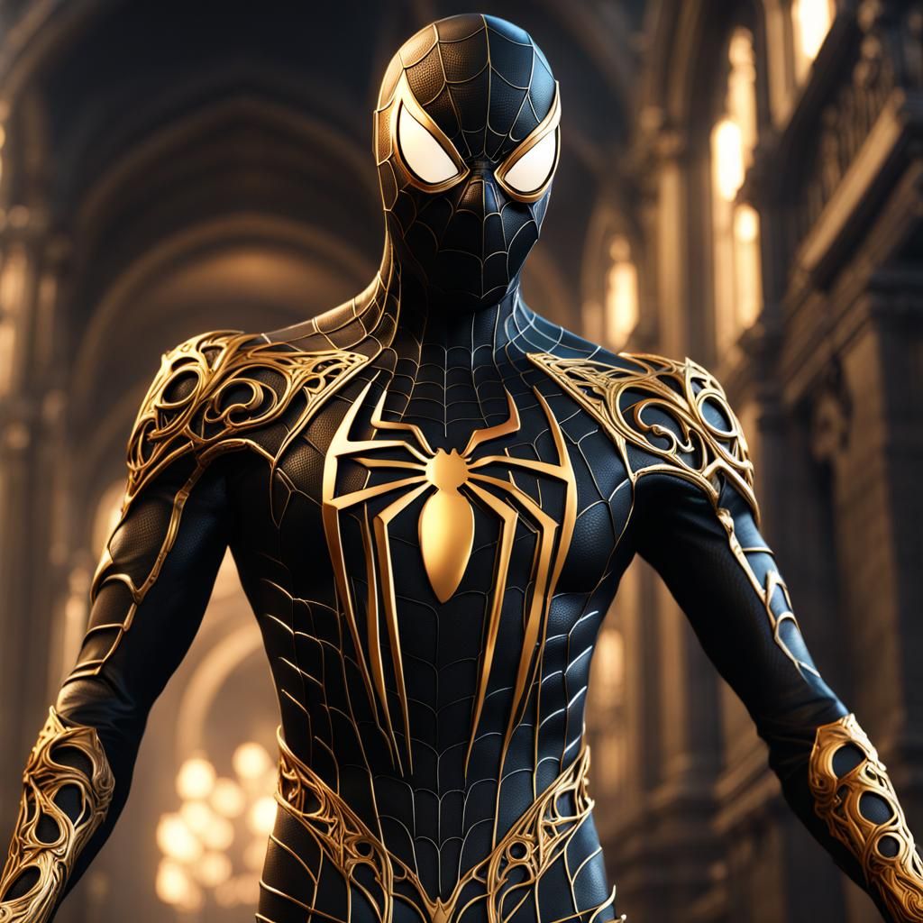Demonic Eldritch Spider-Man in Black and Gold